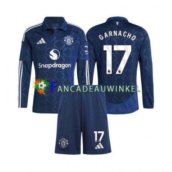 Manchester United Wedstrijdshirt met Korting Alejandro Garnacho 17 Uit Kind 2024-25 Lange Mouw