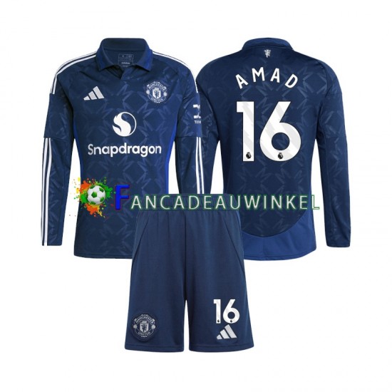 Manchester United Wedstrijdshirt met Korting Amad 16 Thuis Kind 2024-25 Lange Mouw