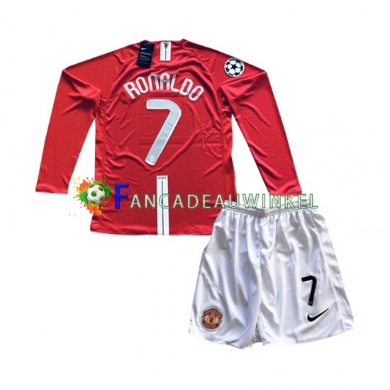 Manchester United Wedstrijdshirt met Korting Cristiano Ronaldo 7 Champion League 2007 Retro Thuis Kind Lange Mouw