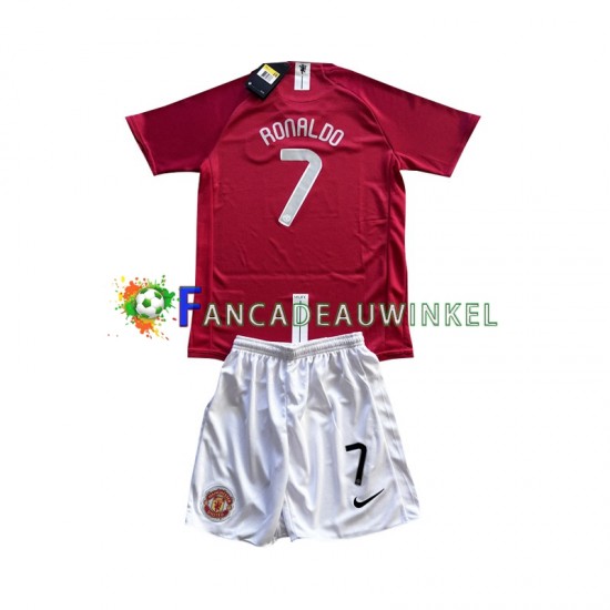 Manchester United Wedstrijdshirt met Korting Cristiano Ronaldo 7 Champion League 2007 Retro Thuis Kind Korte Mouw