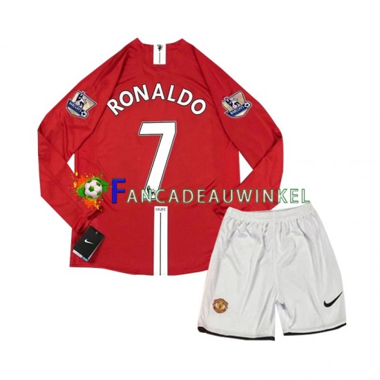 Manchester United Wedstrijdshirt met Korting Cristiano Ronaldo 7 2007 Retro Thuis Kind Lange Mouw