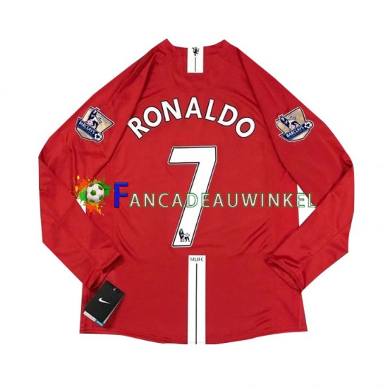 Manchester United Wedstrijdshirt met Korting Cristiano Ronaldo 7 2007 Retro Thuis Heren Lange Mouw