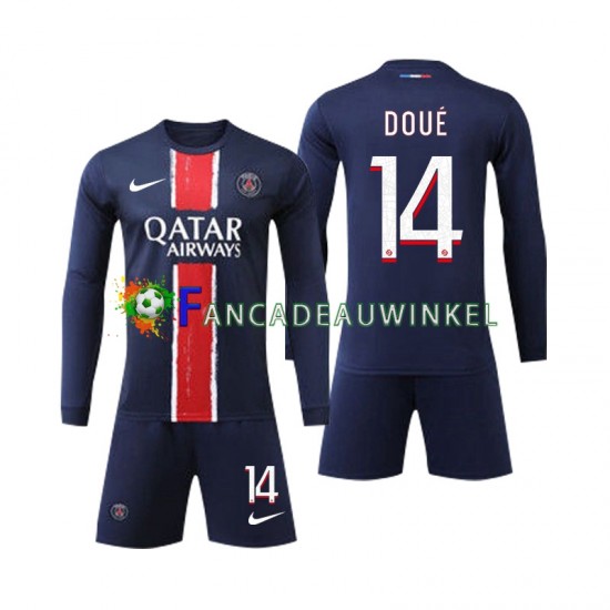 Paris Saint-Germain Wedstrijdshirt met Korting D Doue 14 Thuis Kind 2024-25 Lange Mouw