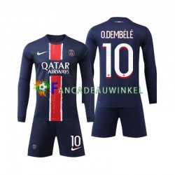 Paris Saint-Germain Wedstrijdshirt met Korting O Dembele 10 Thuis Kind 2024-25 Lange Mouw