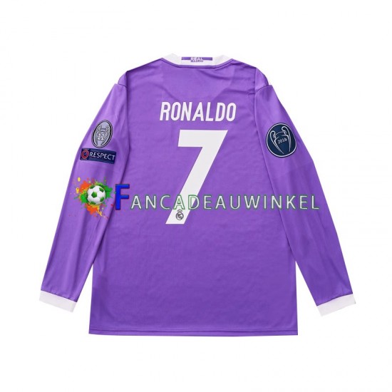 Real Madrid Wedstrijdshirt met Korting Cristiano Ronaldo 7 2016 Retro Uit Heren Lange Mouw