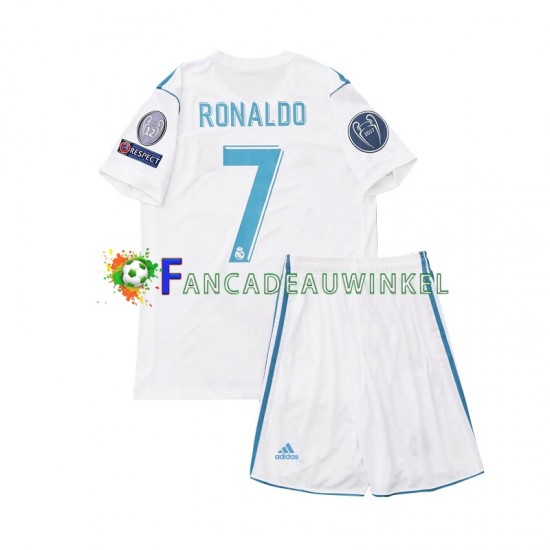 Real Madrid Wedstrijdshirt met Korting Cristiano Ronaldo 7 2017 Retro Thuis Kind Korte Mouw