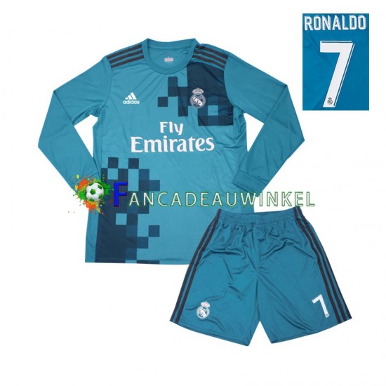 Real Madrid Wedstrijdshirt met Korting Cristiano Ronaldo 7 2017 Retro 3rd Kind Lange Mouw