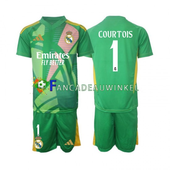 Real Madrid Wedstrijdshirt met Korting Thibaut Courtois 1 Keepersshirt 3rd Kind 2024-25 Korte Mouw