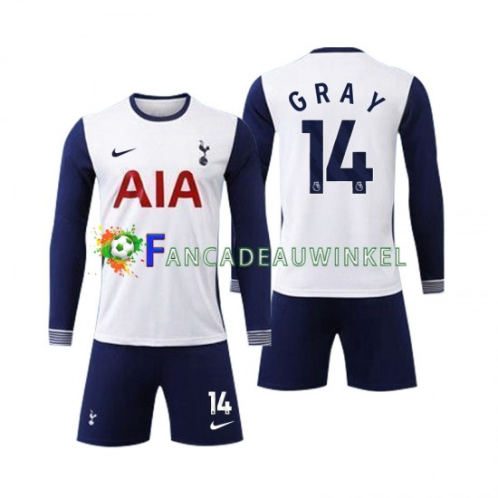 Wedstrijdshirt met Korting Tottenham Spurs Gray 14 Thuis Kind 2024-25 Lange Mouw