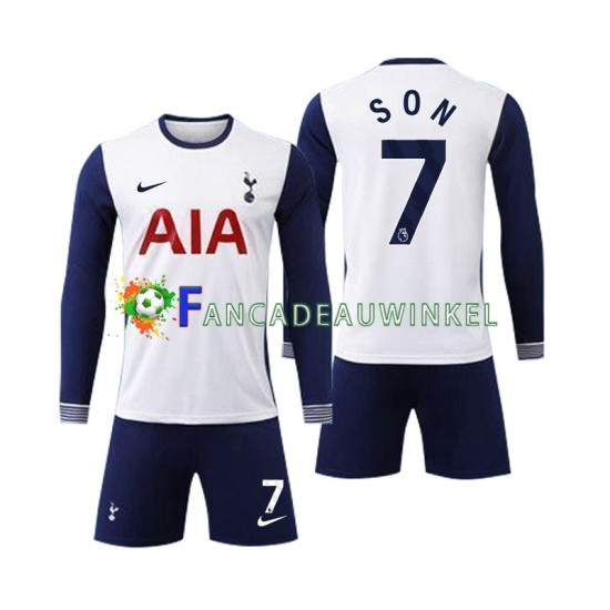 Wedstrijdshirt met Korting Tottenham Spurs Son 7 Thuis Kind 2024-25 Lange Mouw