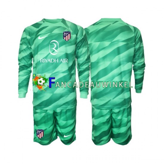 Atlético Madrid Wedstrijdshirt met Korting Keepersshirt Uit Groente Kind 2023-24 Lange Mouw