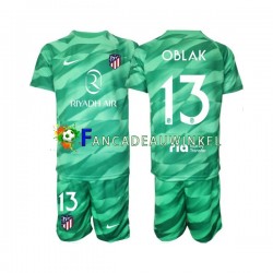 Atlético Madrid Wedstrijdshirt met Korting Jan Oblak 13 Keepersshirt Uit Groente Kind 2023-24 Korte Mouw