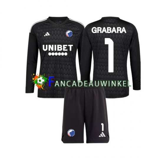 FC Kopenhagen Wedstrijdshirt met Korting GRABARA 1 Keepersshirt Uit Kind 2023-24 Lange Mouw