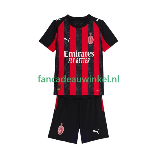 AC Milan Wedstrijdshirt met Korting Thuis Kind 2025-26 Korte Mouw