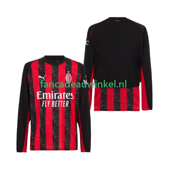 AC Milan Wedstrijdshirt met Korting Thuis Heren 2025-26 Lange Mouw