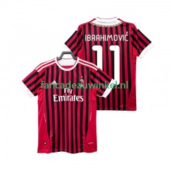 AC Milan Wedstrijdshirt met Korting Zlatan IBRAHIMOVIC 11 2012 Retro Thuis Heren 2011 Korte Mouw