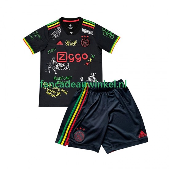 AFC Ajax Wedstrijdshirt met Korting Bob Marley Special Thuis Zwart Kind 2025-26 Korte Mouw