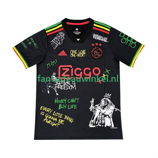 AFC Ajax Wedstrijdshirt met Korting Bob Marley Special Thuis Zwart Heren 2025-26 Korte Mouw