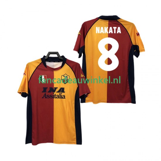 AS Roma Wedstrijdshirt met Korting AKATA 8 2000-2001 Retro Thuis Heren Korte Mouw