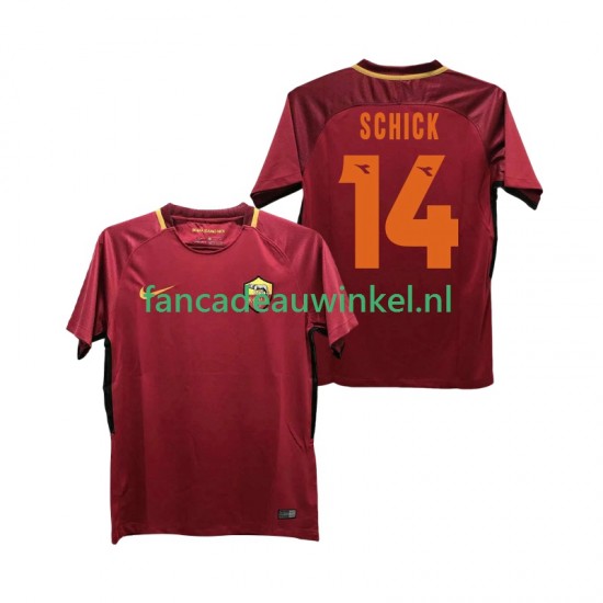 AS Roma Wedstrijdshirt met Korting SCHICK 14 2017-2018 Retro Thuis Heren Korte Mouw