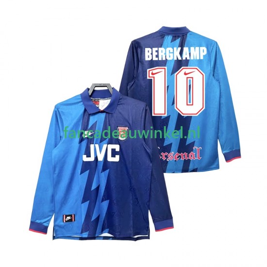 Arsenal Wedstrijdshirt met Korting Bergkamp 10 1995 1996 Retro Uit Heren Lange Mouw