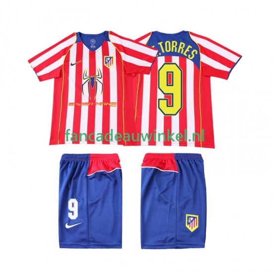 Atlético Madrid Wedstrijdshirt met Korting F TORRES 9 2005 Retro Thuis Kind 2004 Korte Mouw