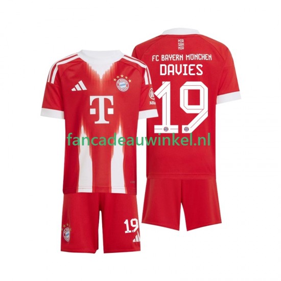 FC Bayern München Wedstrijdshirt met Korting Alphonso Davies 19 Thuis Kind 2025-26 Korte Mouw