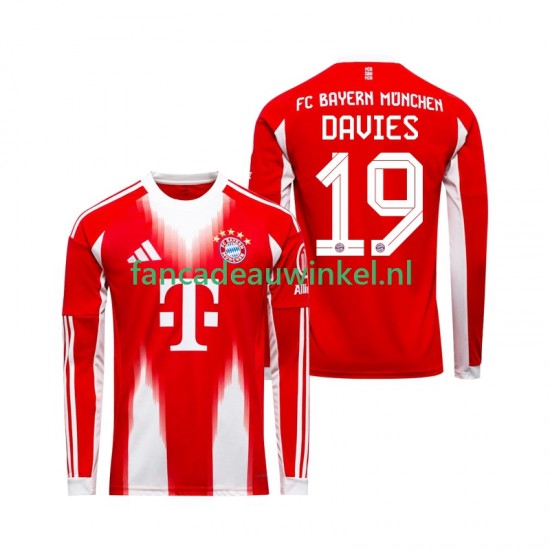 FC Bayern München Wedstrijdshirt met Korting Alphonso Davies 19 Thuis Heren 2025-26 Lange Mouw
