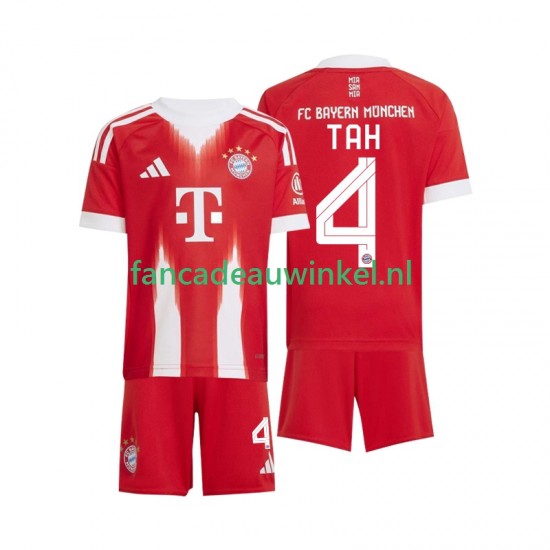 FC Bayern München Wedstrijdshirt met Korting Jonathan Tah 4 Thuis Kind 2025-26 Korte Mouw