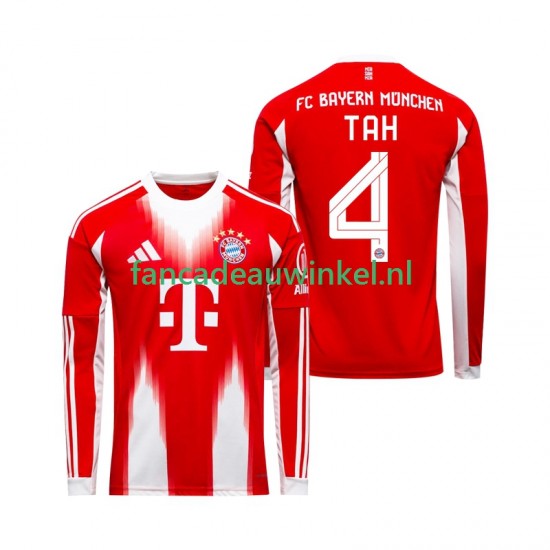 FC Bayern München Wedstrijdshirt met Korting Jonathan Tah 4 Thuis Heren 2025-26 Lange Mouw