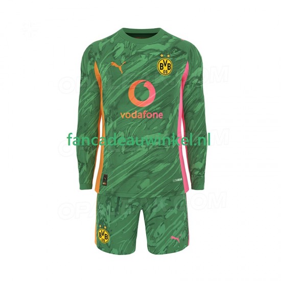 Borussia Dortmund Wedstrijdshirt met Korting Keepersshirt Thuis Kind 2025-26 Lange Mouw