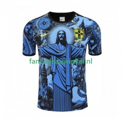 Brazilië Wedstrijdshirt met Korting Jesus Thuis Blauw Heren 2024-25 Korte Mouw