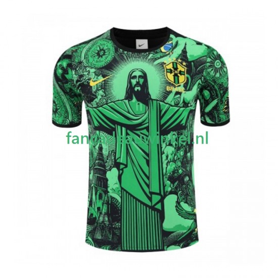 Brazilië Wedstrijdshirt met Korting Jesus Thuis Groente Heren 2024-25 Korte Mouw
