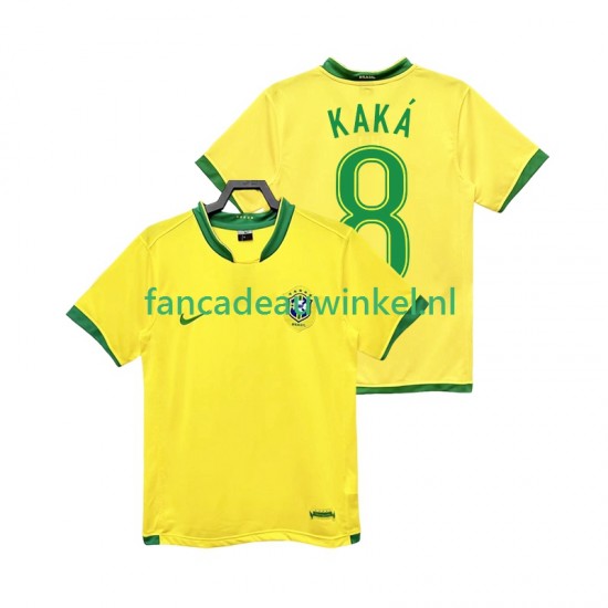 Brazilië Wedstrijdshirt met Korting KAKA 8 Retro Thuis Heren 2006 Korte Mouw