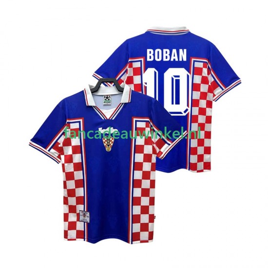 Kroatië Wedstrijdshirt met Korting BOBAN 10 Retro Uit Heren 1998 Korte Mouw