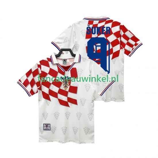 Kroatië Wedstrijdshirt met Korting BSUKER 9 Retro Thuis Heren 1998 Korte Mouw