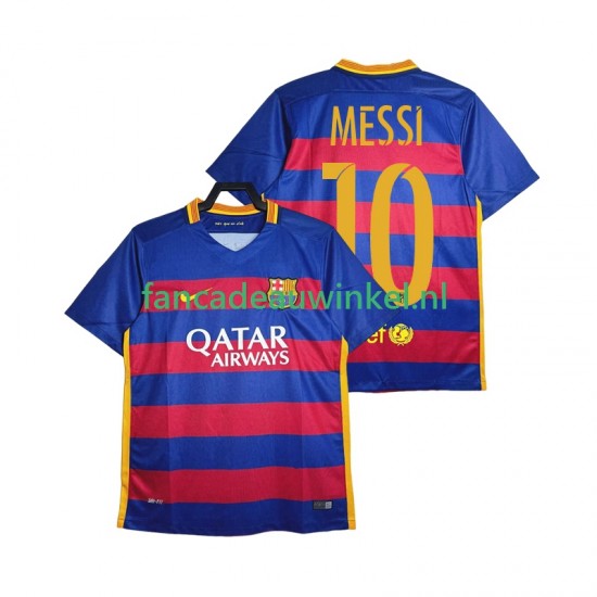 FC Barcelona Wedstrijdshirt met Korting Lionel Messi 10 2015-2016 Retro Thuis Heren Korte Mouw