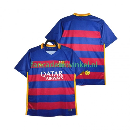 FC Barcelona Wedstrijdshirt met Korting 2015-2016 Retro Thuis Heren Korte Mouw