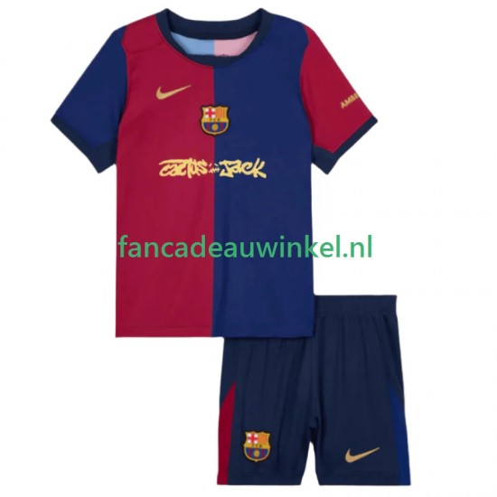 FC Barcelona Wedstrijdshirt met Korting TRAVIS SCOTT Thuis Kind 2024-25 Korte Mouw