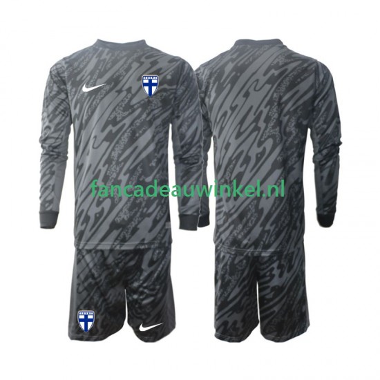Finland Wedstrijdshirt met Korting Keepersshirt Thuis Kind 2024 Lange Mouw