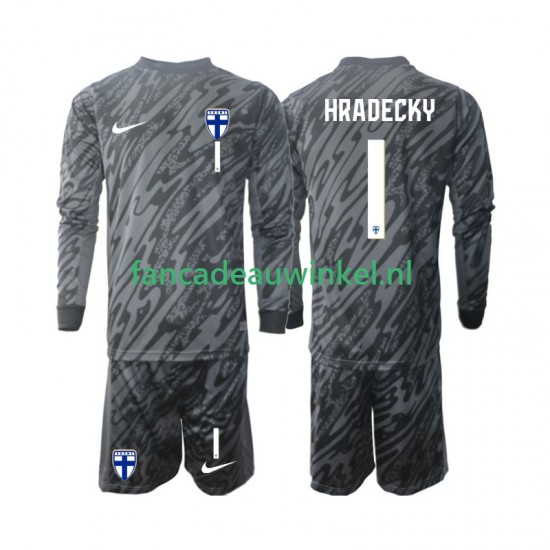 Finland Wedstrijdshirt met Korting HRADECKY 1 Keepersshirt Thuis Kind 2024 Lange Mouw