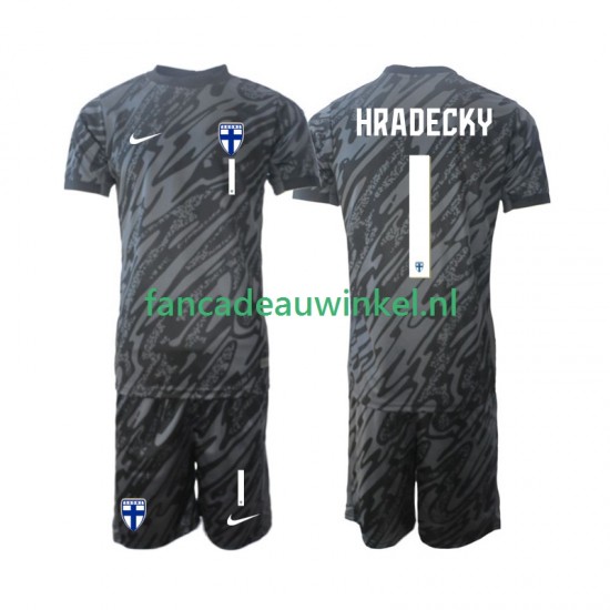 Finland Wedstrijdshirt met Korting HRADECKY 1 Keepersshirt Thuis Kind 2024 Korte Mouw