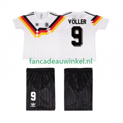 Duitsland Wedstrijdshirt met Korting VOLLER 9 1990 Retro Thuis Kind Korte Mouw