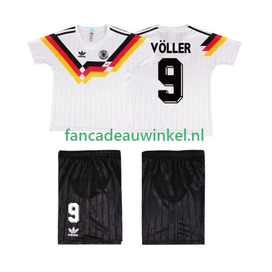 Duitsland Wedstrijdshirt met Korting VOLLER 9 1990 Retro Thuis Kind Korte Mouw