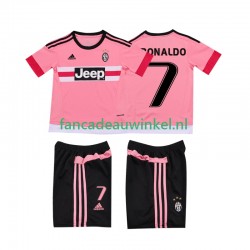 Juventus Wedstrijdshirt met Korting Cristiano RONALDO 7 2015 2016 Retro Uit Kind Korte Mouw