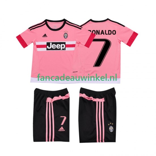 Juventus Wedstrijdshirt met Korting Cristiano RONALDO 7 2015 2016 Retro Uit Kind Korte Mouw