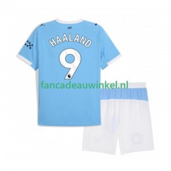 Manchester City Wedstrijdshirt met Korting Erling Haaland 9 Thuis Kind 2025-26 Korte Mouw