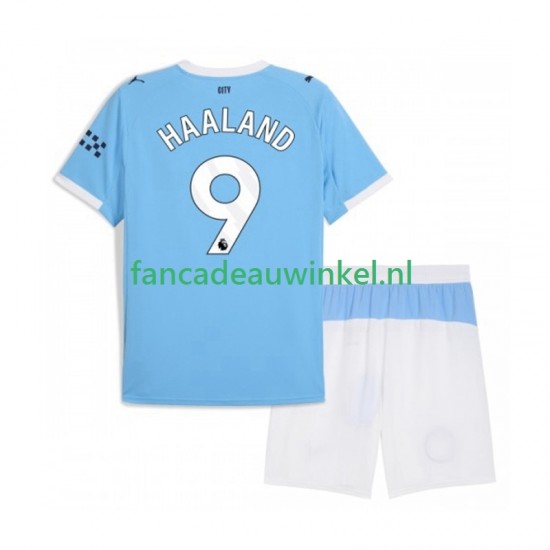 Manchester City Wedstrijdshirt met Korting Erling Haaland 9 Thuis Kind 2025-26 Korte Mouw