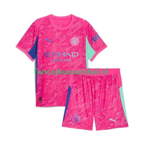 Manchester City Wedstrijdshirt met Korting Keepersshirt Uit Kind 2025-26 Korte Mouw