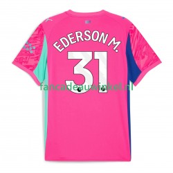 Manchester City Wedstrijdshirt met Korting Ederson Moraes 31 Keepersshirt Uit Heren 2025-26 Korte Mouw